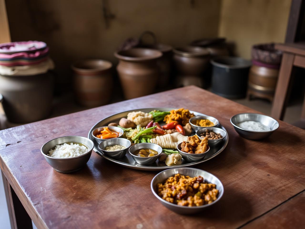 Home-cooked Indian meal