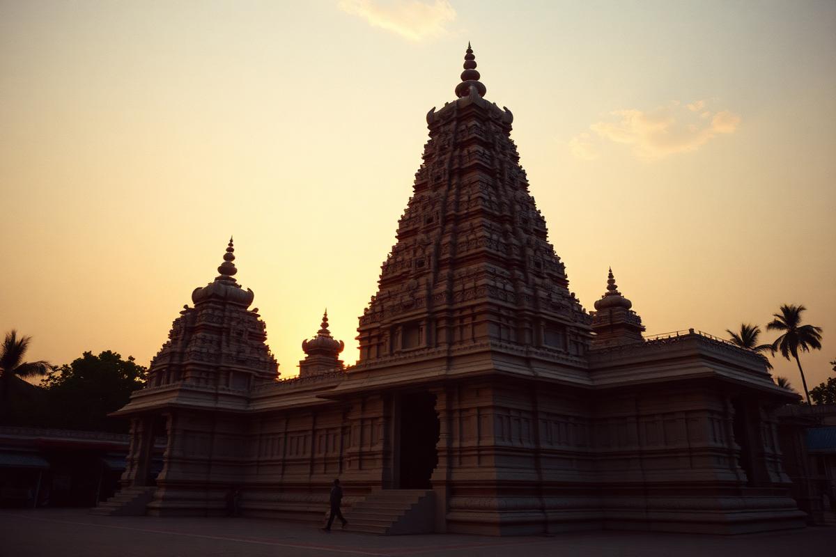 Dravidian temple gopuram in Tamil Nadu