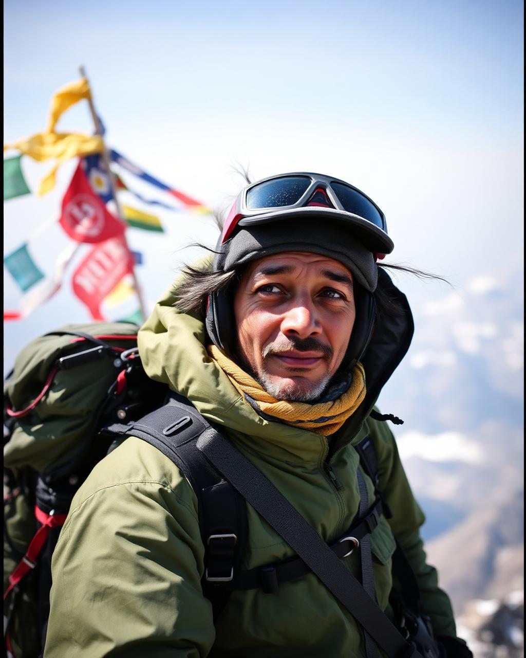Mountain guide on a high pass
